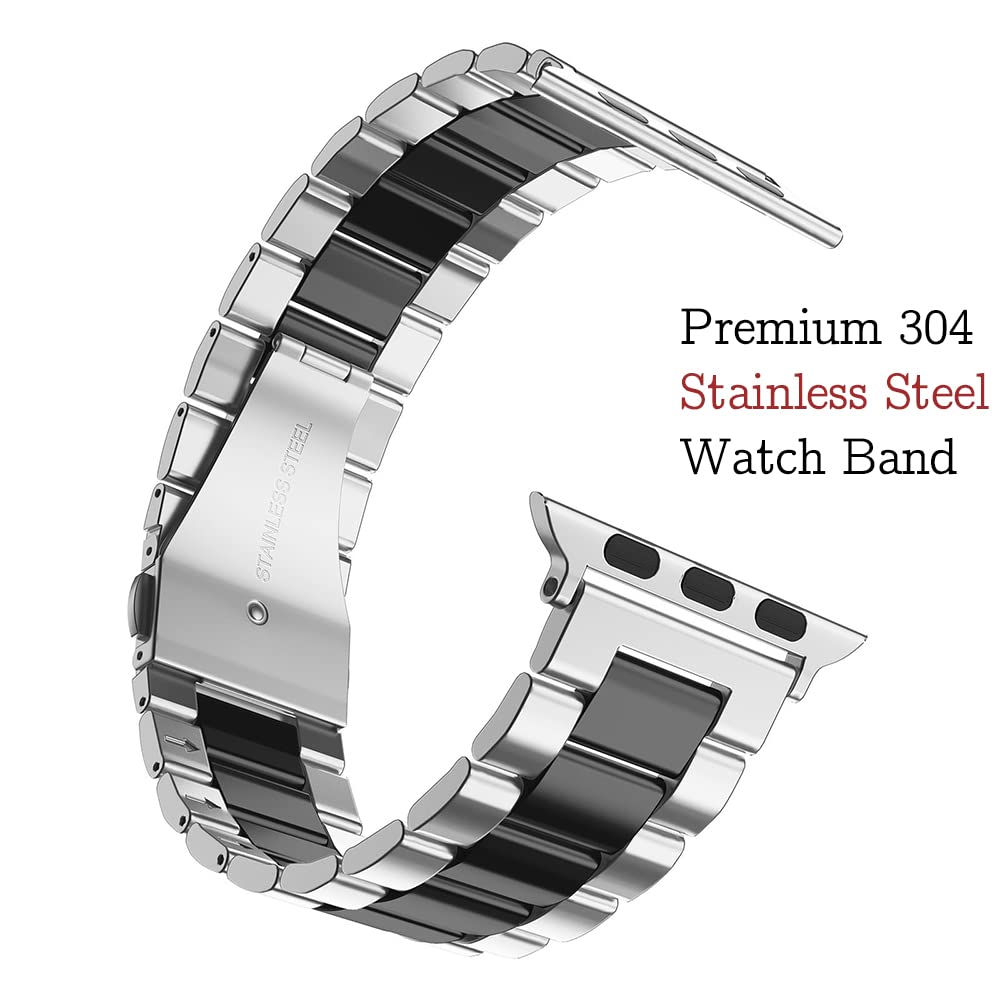 Kompatybilny z zegarkiem Apple Watch i etui, metalowy łańcuszek ze stali nierdzewnej z osłoną TPU do i-Watch Ultra Ultra2 Series 9 8 7 6 5 4 3 2 1 SE