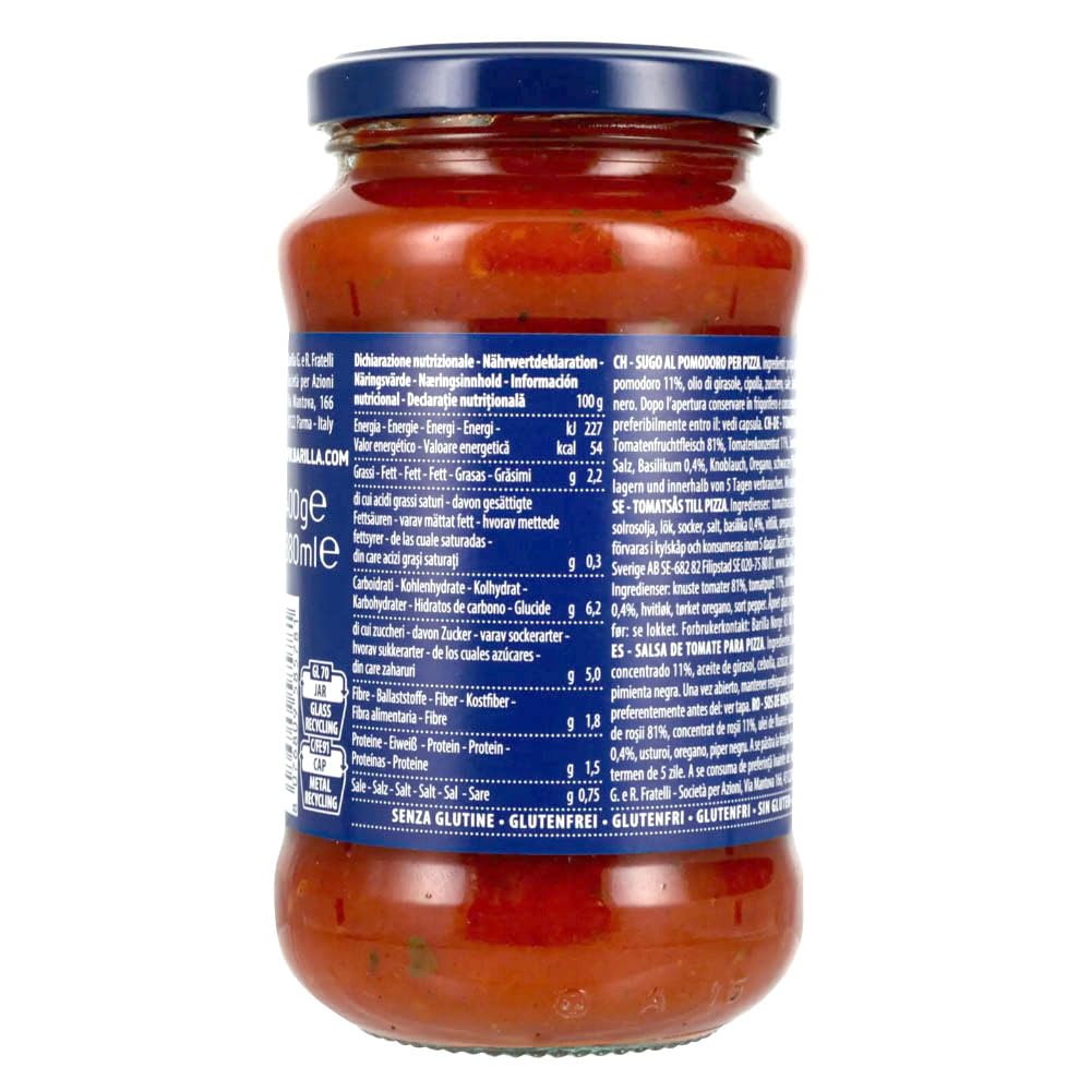 Barilla Salsa de tomate para pizza frasco 400 g