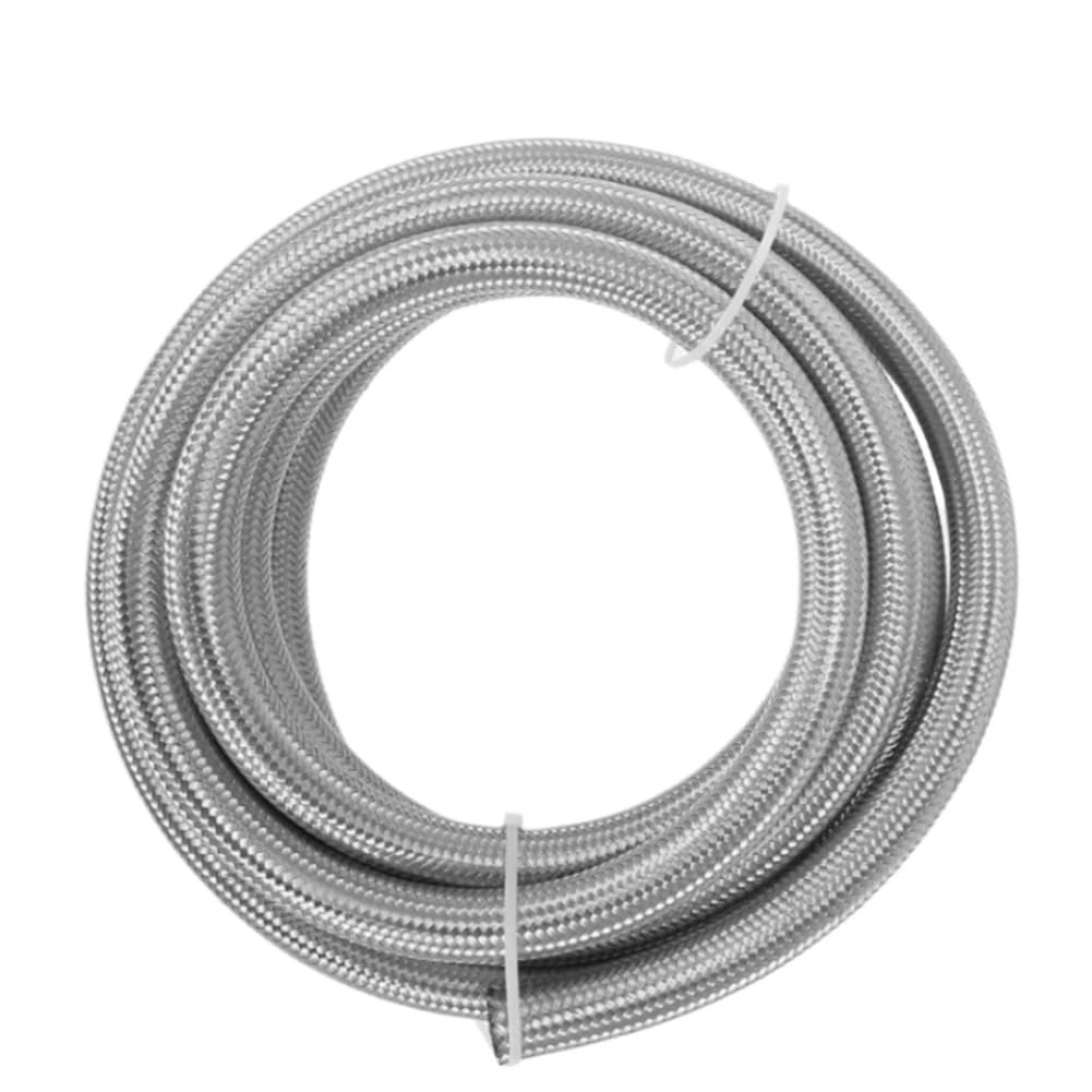 Qgzeayjje Onecolor An12 Fuel Hose An12 3/4 Inch Nylon And Stainless Steel Braided Cpe Oil Fuel Gas Line Silver