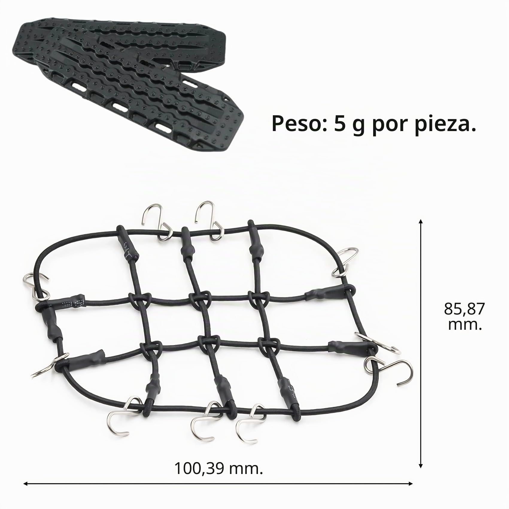 Set de 12 Accesorios para RC Crawler 1/18 1/24, Decoración de Coche RC con Kit Scale Deko,Compatible con Modelos1:18/24 como TraxxasTRX-4M,Axial SCX24 (Negro y Verde 1/18 1/24)