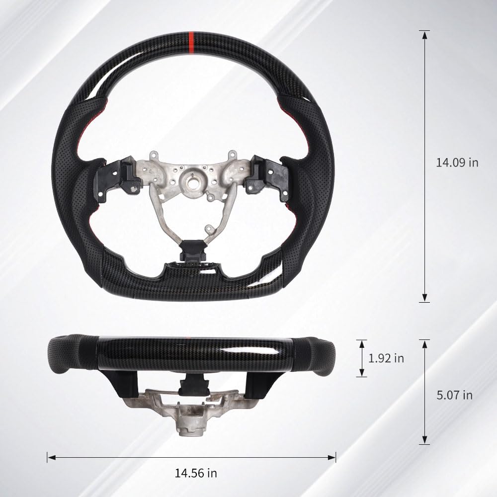 JIANGGAI Hydro Dip Carbon Fiber Steering Wheel, Black Perforated Leather Grip Steering Wheel Fit for Lexus IS 250 300 350 ISF 2006-2012