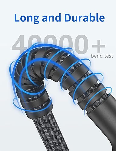 Miniatura 75 de Cable USBC de 10 pies, paquete de 2 cables largos USBC de carga rápida, cable trenzado de nailon USB C a USB C cargador de iPhone compatible con