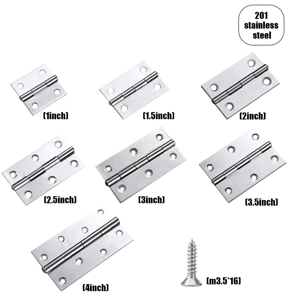 Acciaio Inox Cerniere - Cerniera per Mobili Cerniere Pieghevoli Cerniera per Porte Cerniera Armadio Cerniera Finestra, Argento, 4 pollici(88 * 60 * 1.2mm) - 24pcs