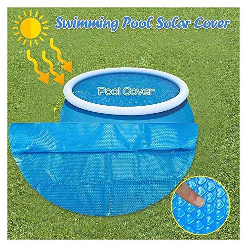 HOXMOMA Runt solskydd för pool, poolöverdrag bubbelplast UV-skydd för rampool eller uppblåsbar pool, badtunna skydd, rund pool isoleringsfilm håller vattnet varmt, blå, 1,52 m/5 fot