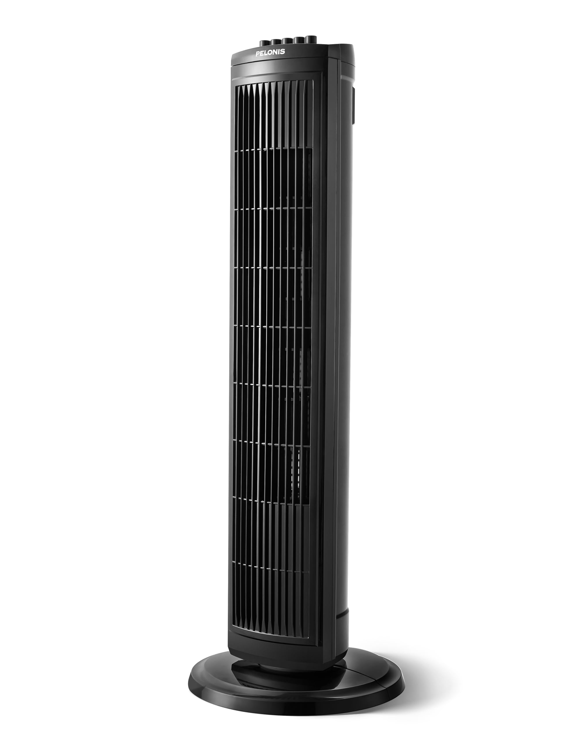 Pelonis Black 30" Oscillating Tower Fan - 3 Speed Settings, 8H Auto-Off Timer, Quiet & Space-Saving Design For Home/Office Use (Black)