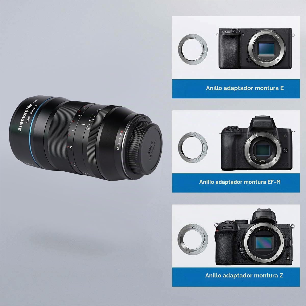SIRUI 35 mm F1,8 1,33X Objetivo Cine anamórfico APS-C (Montura M4/3) para GH5/GH6/BMPCC