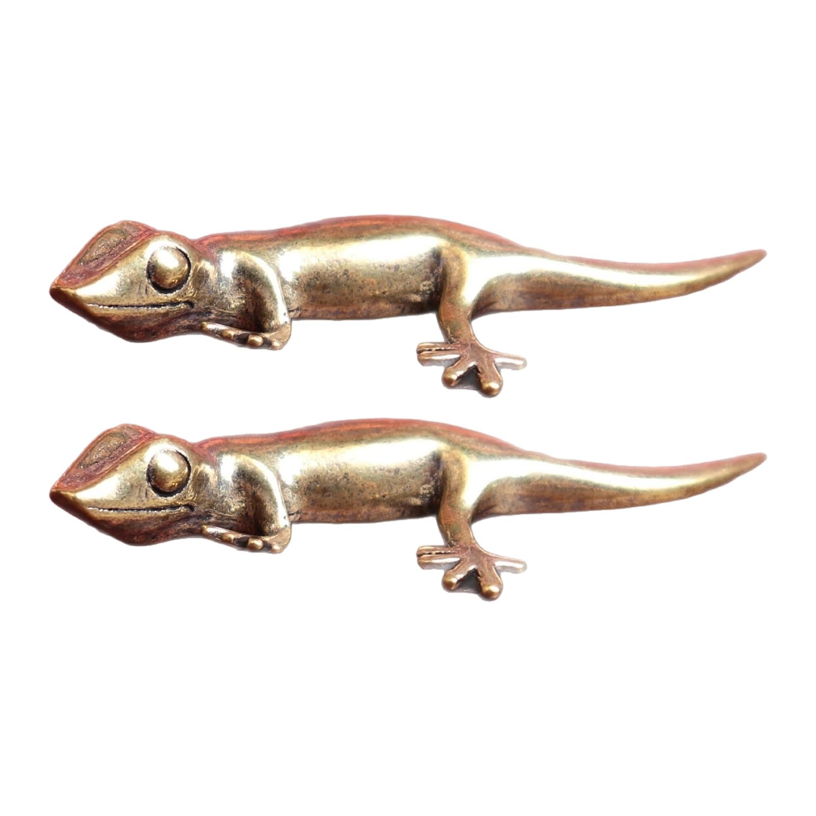LUCKGONI Antique Copper Sculpture Handcraft Decorative Item Figurine for Desk 2PCS