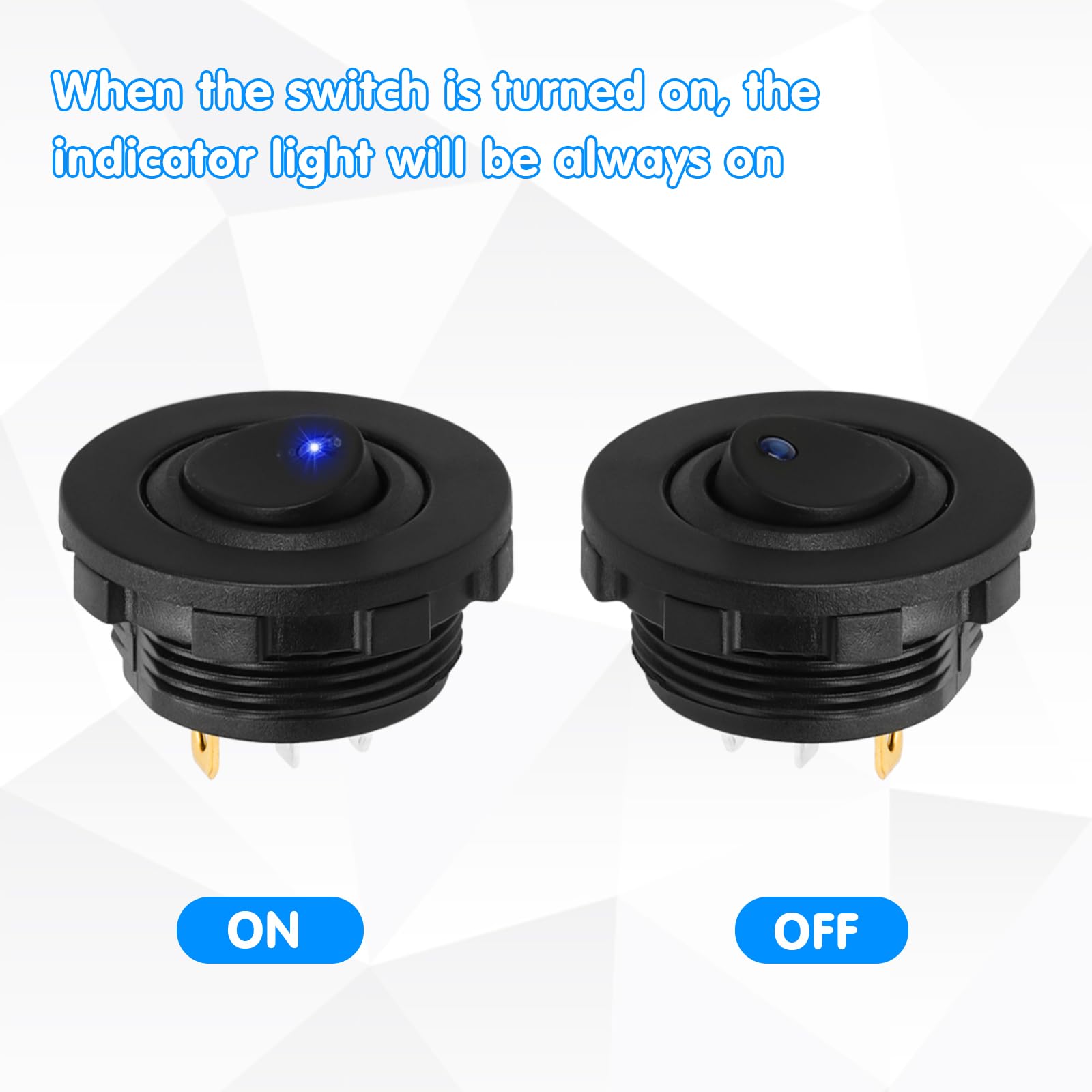 Guuzi RVS Waterdichte Ronde Tuimelschakelaar 22mm AAN/UIT 4-Pins Guuzi RVS Waterdichte Ronde Tuimelschakelaar 22mm AAN/UIT 4-Pins