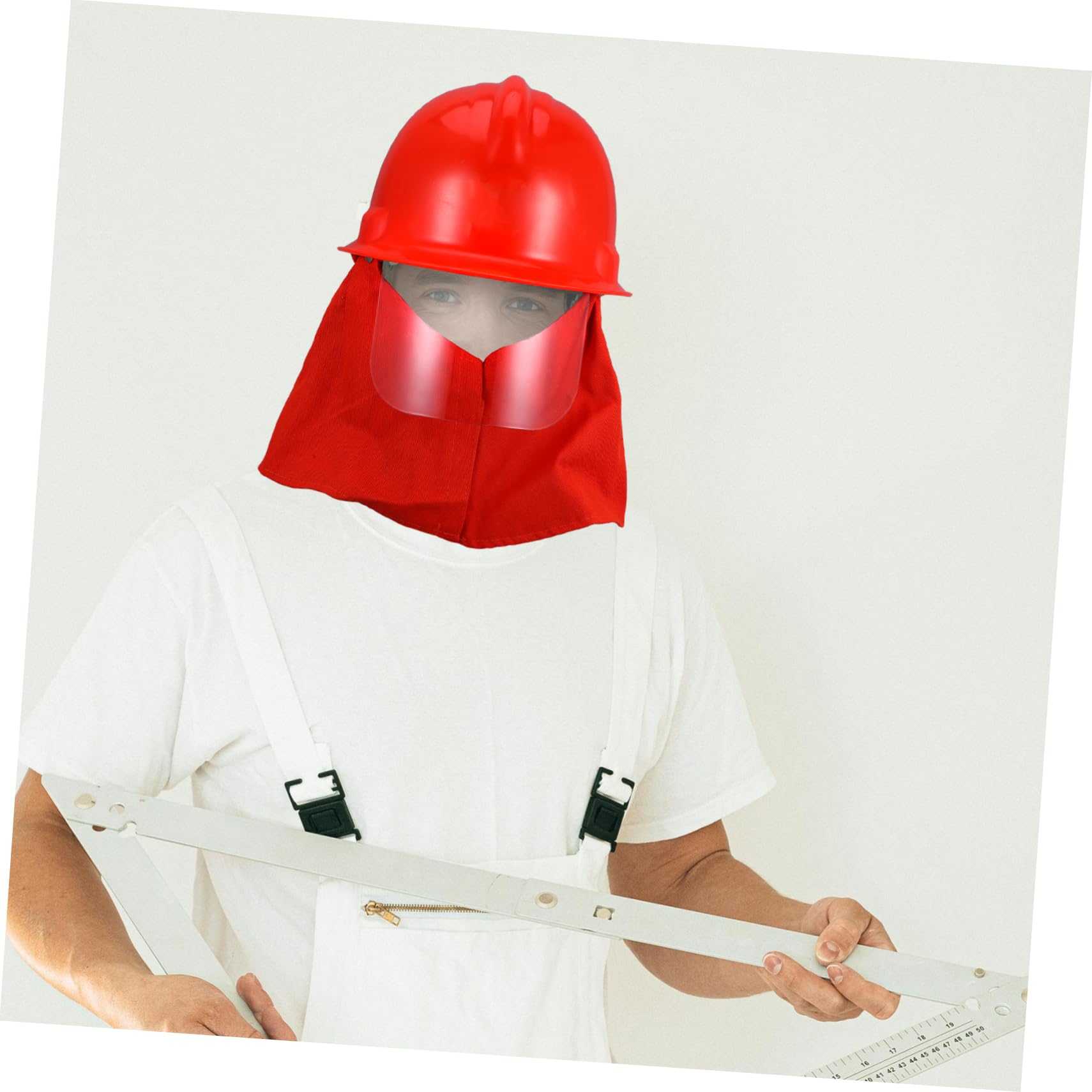 Casco da Vigile del Fuoco Rosso in Abs per Lavoro Antincendio | Protezione per Diverse Situazioni di Incendio, Uso Professionale per Operatori Antincendio, Design Pratico