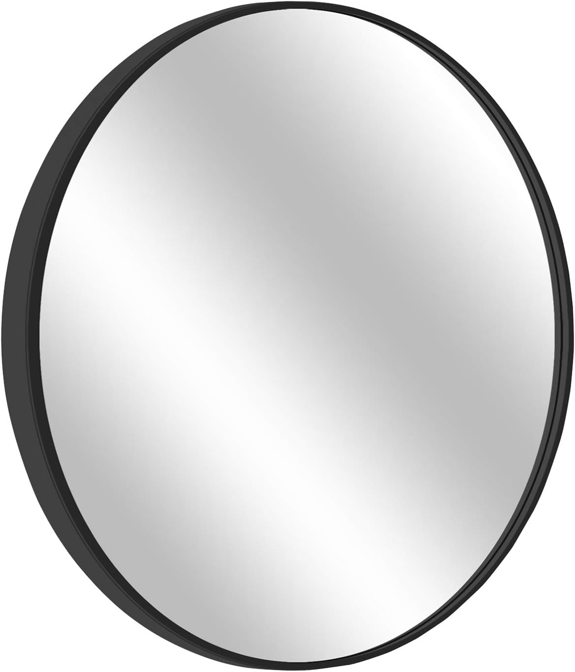 Round Mirror, 27.6” Wall Mirror, Wall-Mounted Mirror for Bedroom, Bathroom, Living Room & Entryway, 1.4” Metal Frame Vanity Mirror, Black