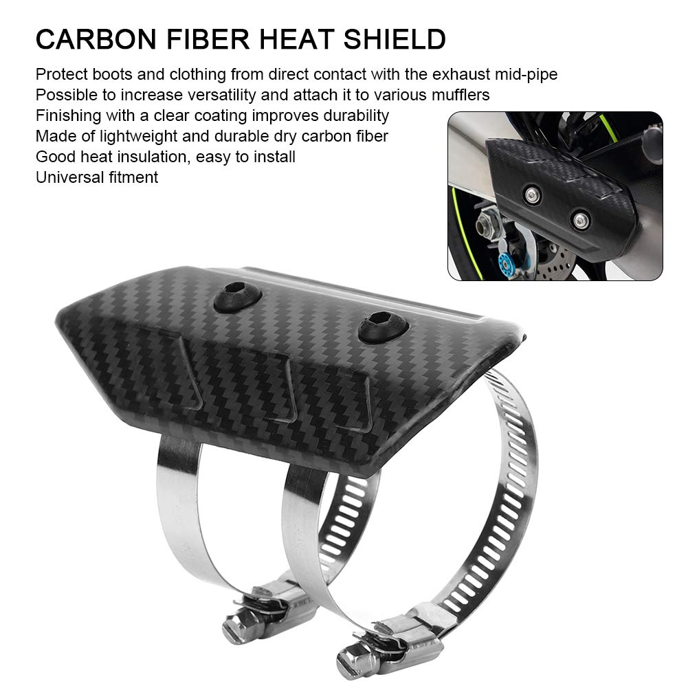 Cubierta de kit de protección térmica universal de tubo medio de escape de fibra de carbono seco para Kawasaki, Suzuki, Honda, Yamaha, etc.