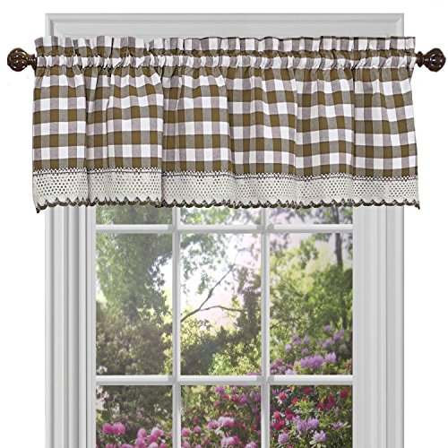 Woven Trends Farmhouse Curtains Kitchen Décor, Buffalo Plaid Valance, Classic