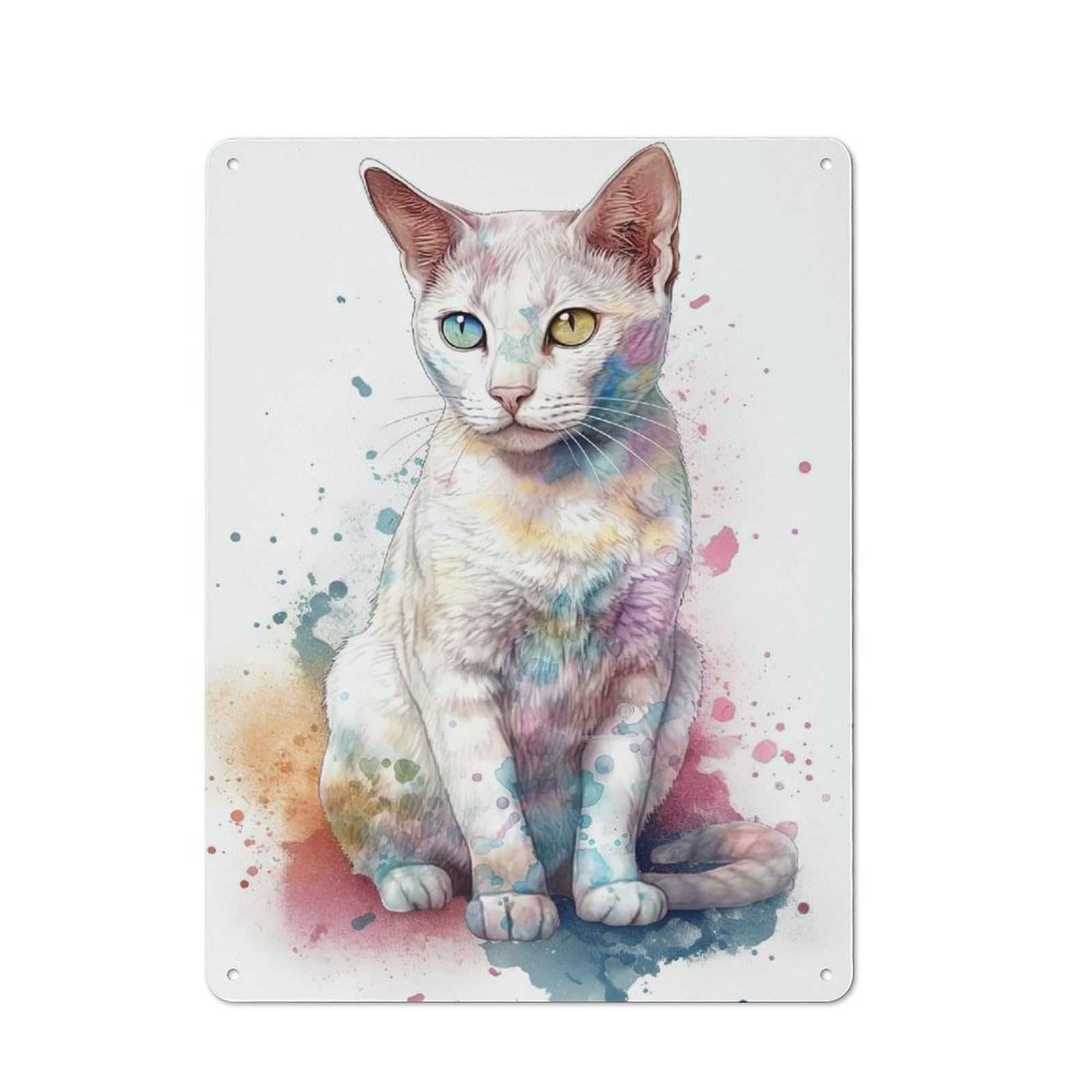 Junmoney Style-12 Vintage Tin Sign 40X30cm With Japanese Bobtail Cat For Studio Or Craft Room, A Winter Wall Decor Update For Creative-Space Collectors