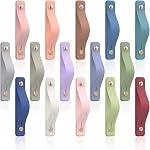 MEISO 15 Pcs Phone Finger Grip Holder, Mobile Phone Loops Bracket, 15 Colors Cell Phone Strap Slides, Flat Stander Portable, Multicolor
