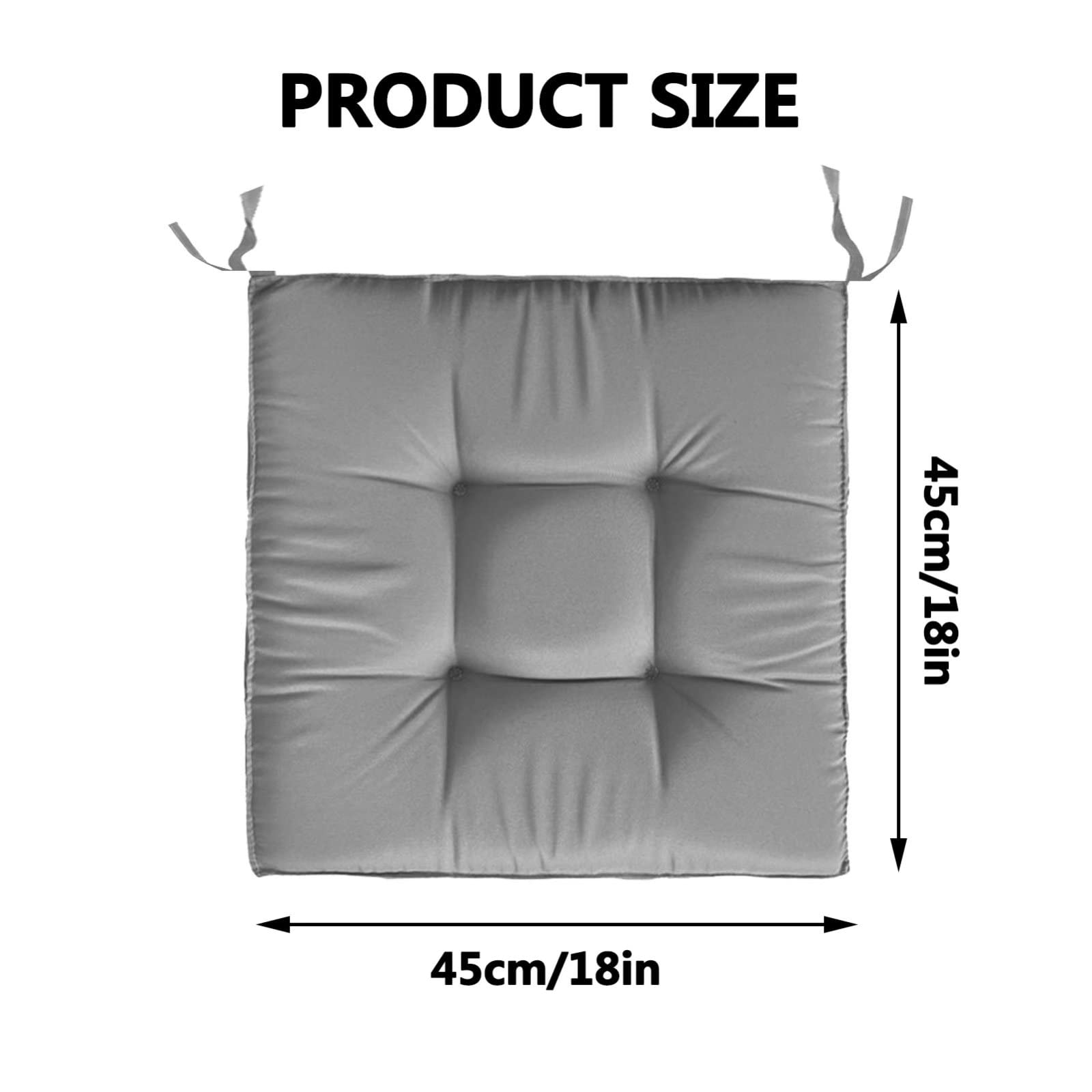 Galette De Chaise 45x45 ImperméAble, Coussins De Chaises Exterieures, 7cm Ultra éPais Anti-DéFormation Coussin pour Salon De Jardin, ImperméAble Et Jetable Coussins Chaise Cuisine Noir