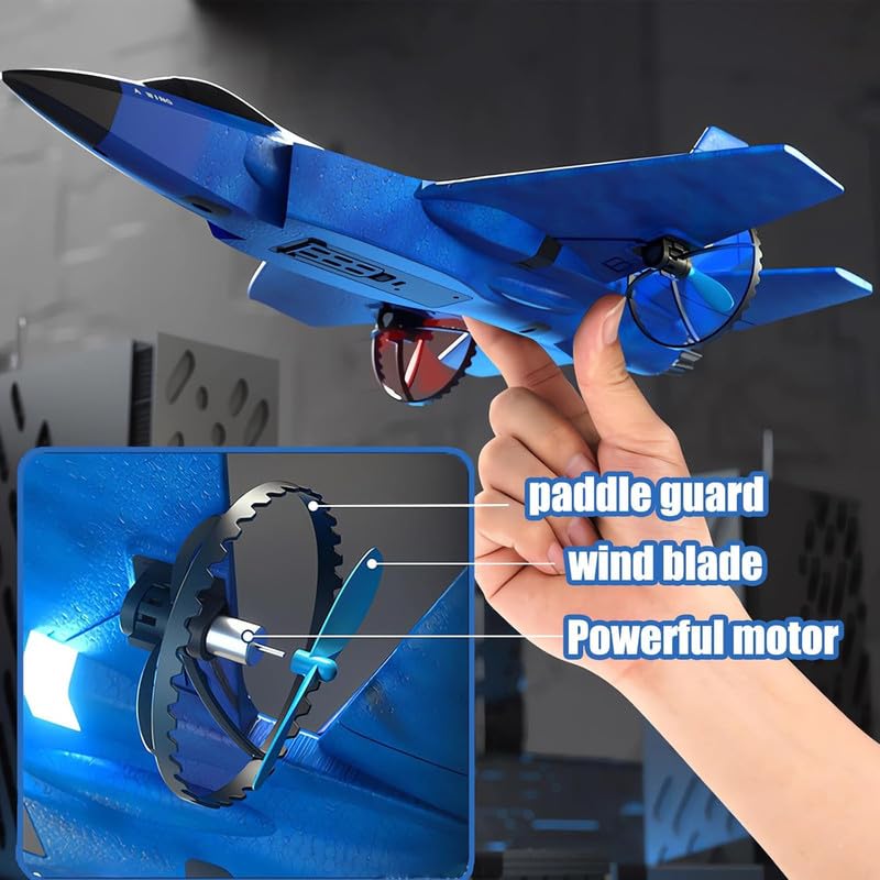 Image of RC Plane Model SU-27 2.4Ghz Axis Gyro Remote Control Airplane Rc Airplane for Beginners Family Toys for Outdoor Activities (Blue-2)