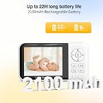 Babystar Moniteur de bébé vidéo Non WiFi, 3.2" HD Vision nocturne de l'écran, discours à deux voies VOX Mode 2 x Zoom et berceuses jouer, alarme d'alimentation