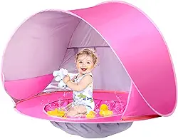 Barraca de praia para bebê GKPLY com piscina, barracas de praia pop-up para crianças pequenas ou infantil, barraca de proteção solar para bebês com proteção UV (azul)(Roxo)(Roxo)