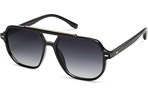 Retro Trendy Square Polarized Sunglasses for Men Women