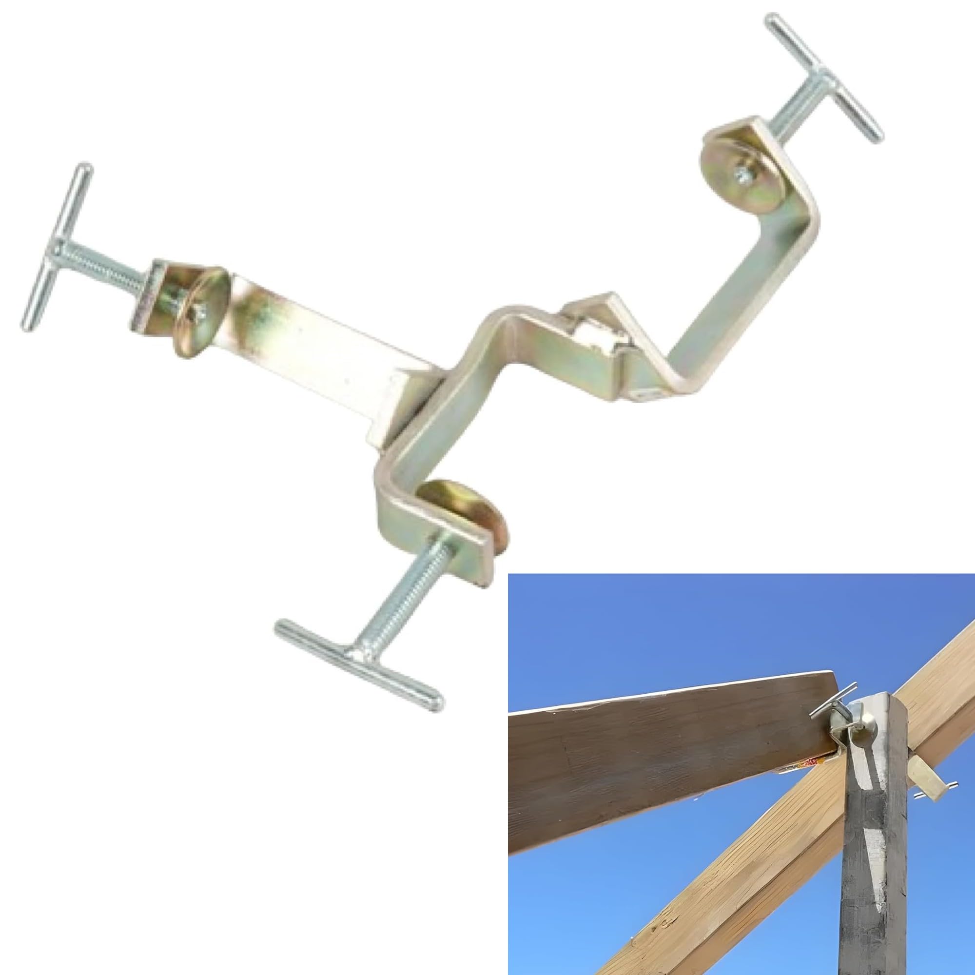 Retaaj Silver 2Pcs 3 Way Timber Adjustable Clamps For Bricklaying Zinc Profiles Clamp Setting Out Brick Laying 76 X 76Mm To 38 X 38Mm