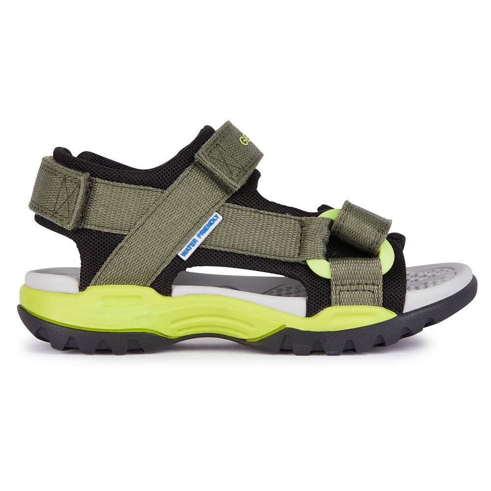 Geox Boys' J Borealis Boy E Sandals, Military Lime, 11.5 UK