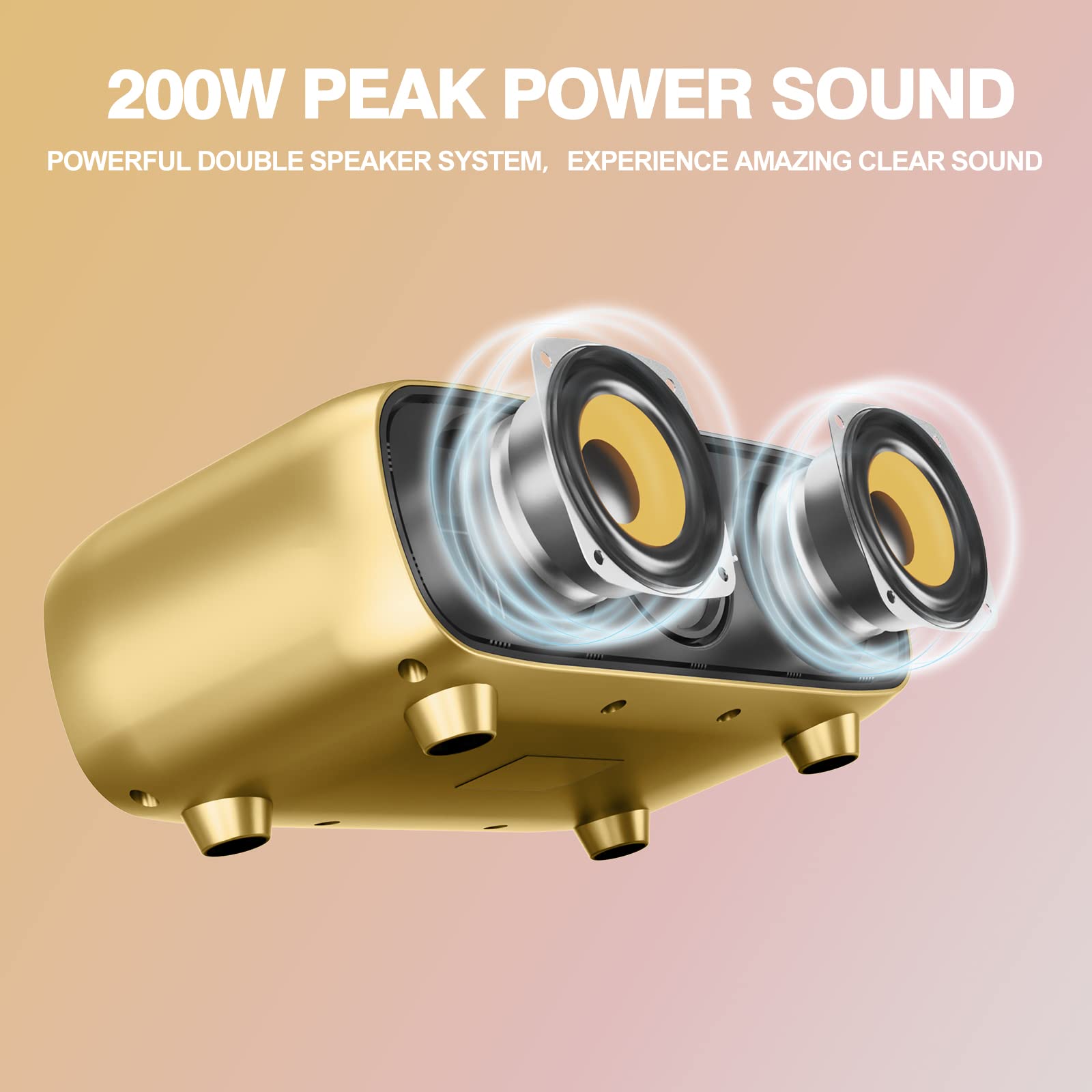 Cassa Bluetooth Karaoke Con 2 Microfoni UHF Wireless – 30W, Batteria, Supporto USB/TF/AUX, Per Feste E Casa - 7