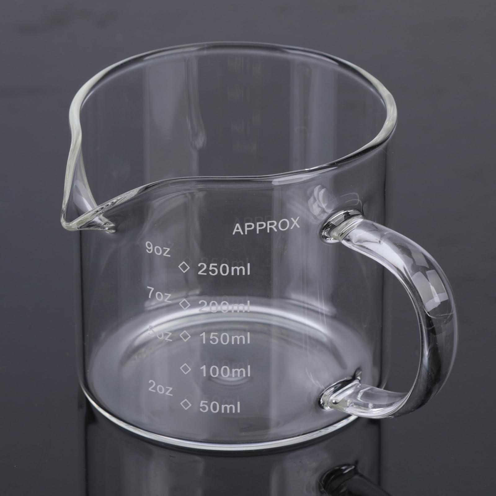 NEWFT Espresso Shot Glass Measuring Cup with Spout Borosilicate Glass Heats Resistant Milk Pitcher for Coffee Lovers Milk Pitcher with Stream