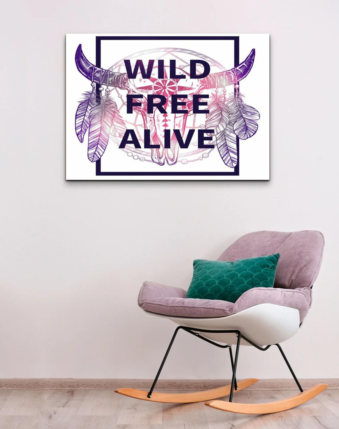 GADGETS WRAP Canvas Gallery Wrap Framed for Home Office Studio Living Room Decoration (22x14inch) - Wlid Free Alive Feathers Art