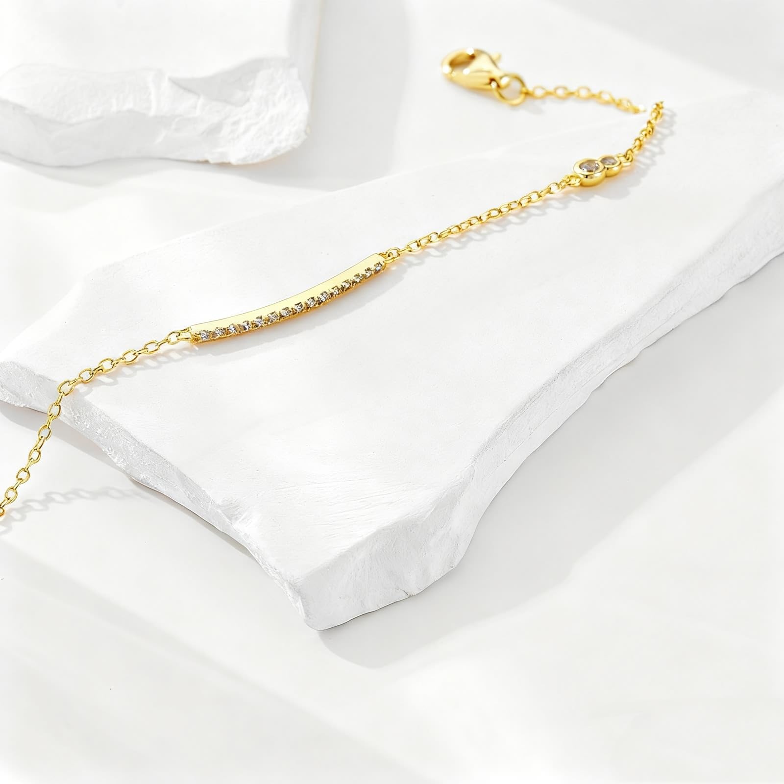 KnSam Pulsera de oro auténtico de 18 quilates Au750 para mujer, pulsera clásica para mujer con diamante creado en laboratorio, brazalete de platino 950