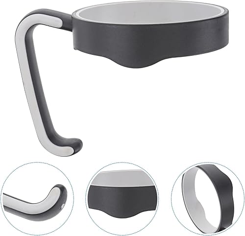 Miniatura 7 de Asa de vasos aislados de 20 onzas, mango de vaso antideslizante, mango de taza de viaje, compatible con vaso de 20 onzas, mango de vaso negro, mango