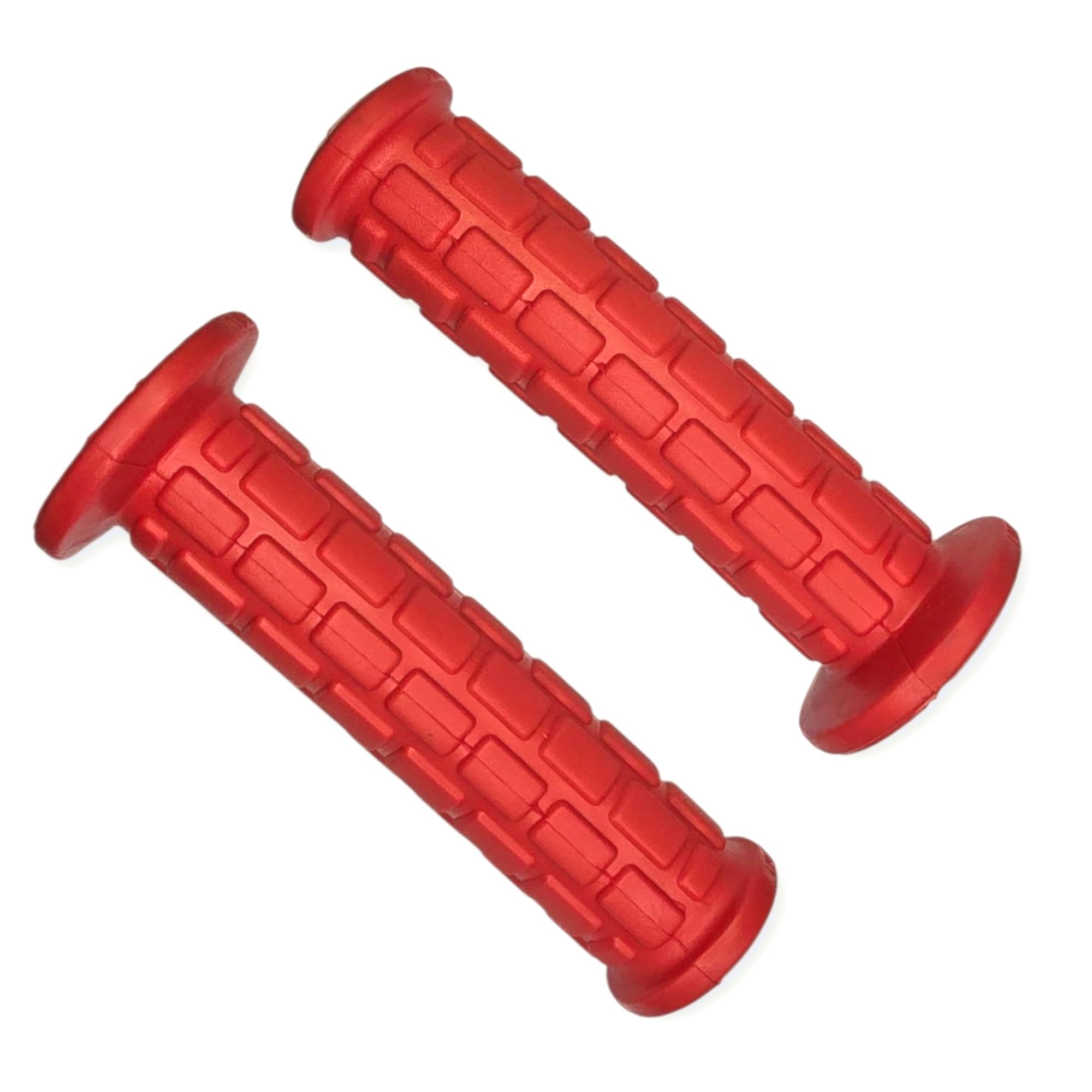 cyclingcolors Motorcycle Handlebar Grips 130mm Left 7/8" (22mm) Right 1" (24mm) Anti Slip Coating Easy Installation For Motorcycle Scooter Moped Red