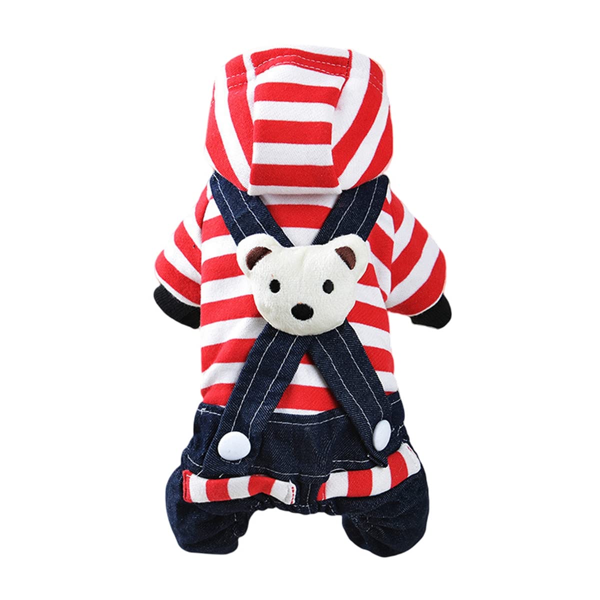 Dog Dress Dog Clothe Dog Costume Doggie Dress Cat Outfits Apparel Striped Denim Skirt Overalls Pet Clothing Teddy Dog Pomeranian Bear Pet Autumn and Winter Small Dog Pet Winter Clothes