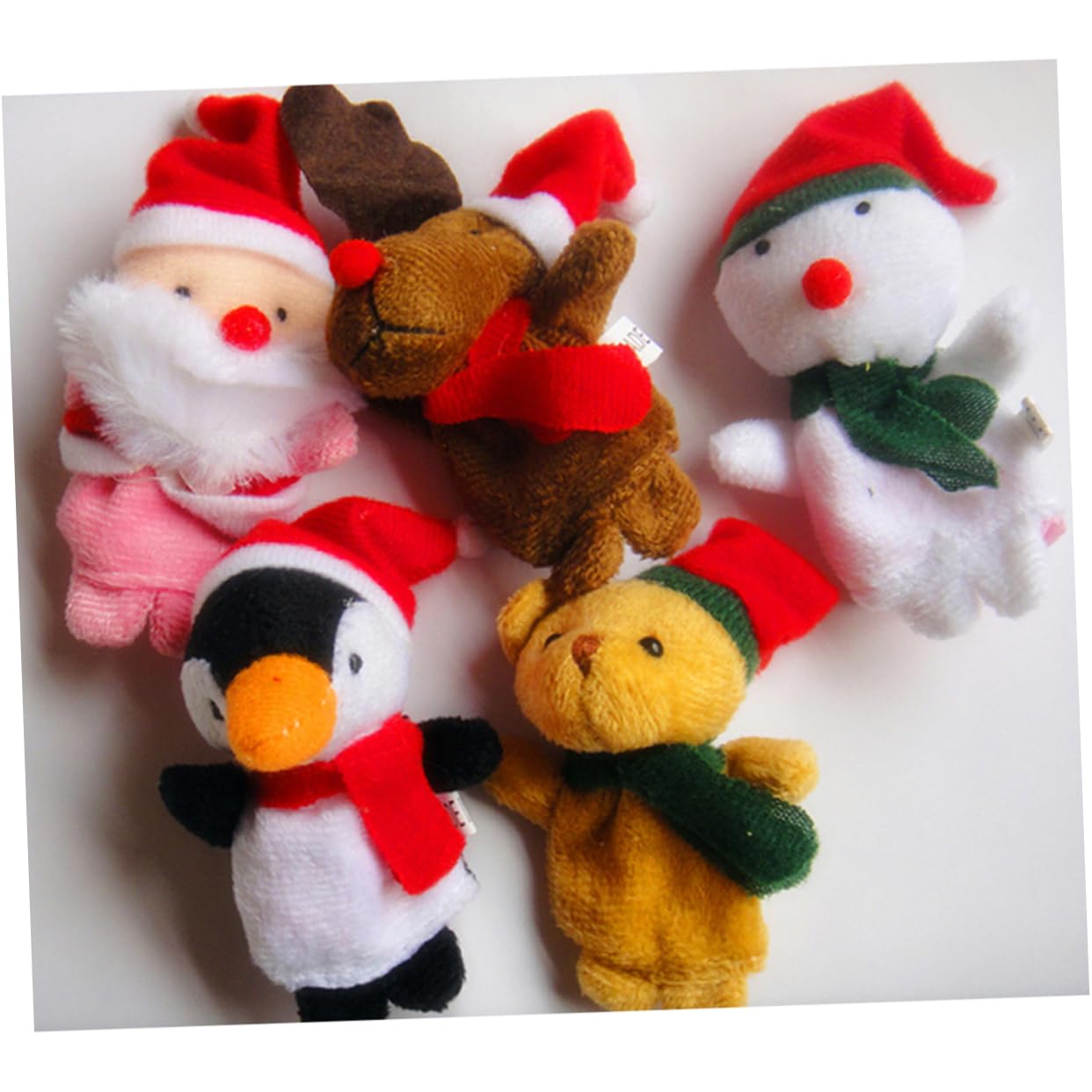 Toyvian 22 Pz giocattoli per bambini marionette natalizie da dito imbottitura per calze di Natale giocattolo burattini bambola da dito per bambini bambola da dito di natale Cartone animato