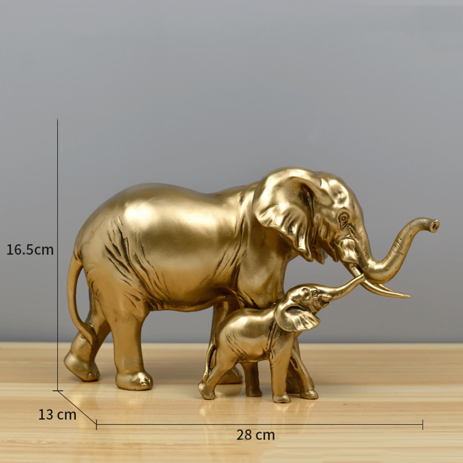 Escultura Decorativa De Elefante, Estatua De Elefante Decorativa Dorada, para Decoración De Sala De Estar, Oficina, Estantería, Dormitorio, Regalo De Mamá, Resina,Elephant Large