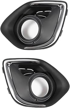 Compatible with Mitsubishi ASX 2013 2014 2015 Car Fog Light Cover Trims Front Bumper Lower Grille Fogs Lamp Frame with Bright BarLeft+Right