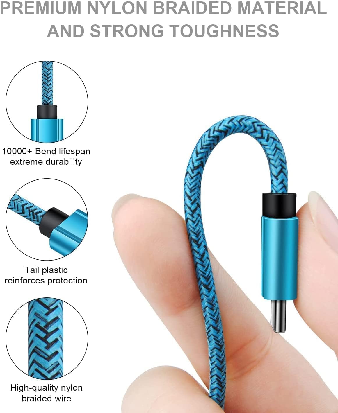 Cable USB tipo C para iPhone 16e 16 Pro Max 15/15 Pro/15 Pro Max/15 Plus [4 unidades/3 pies] para Android, Google Pixel 9a 9 Pro XL 8 7 6 Pro 6a, Samsung Galaxy S25 Ultra S24 S23 Ulra/S22/S22+, carga