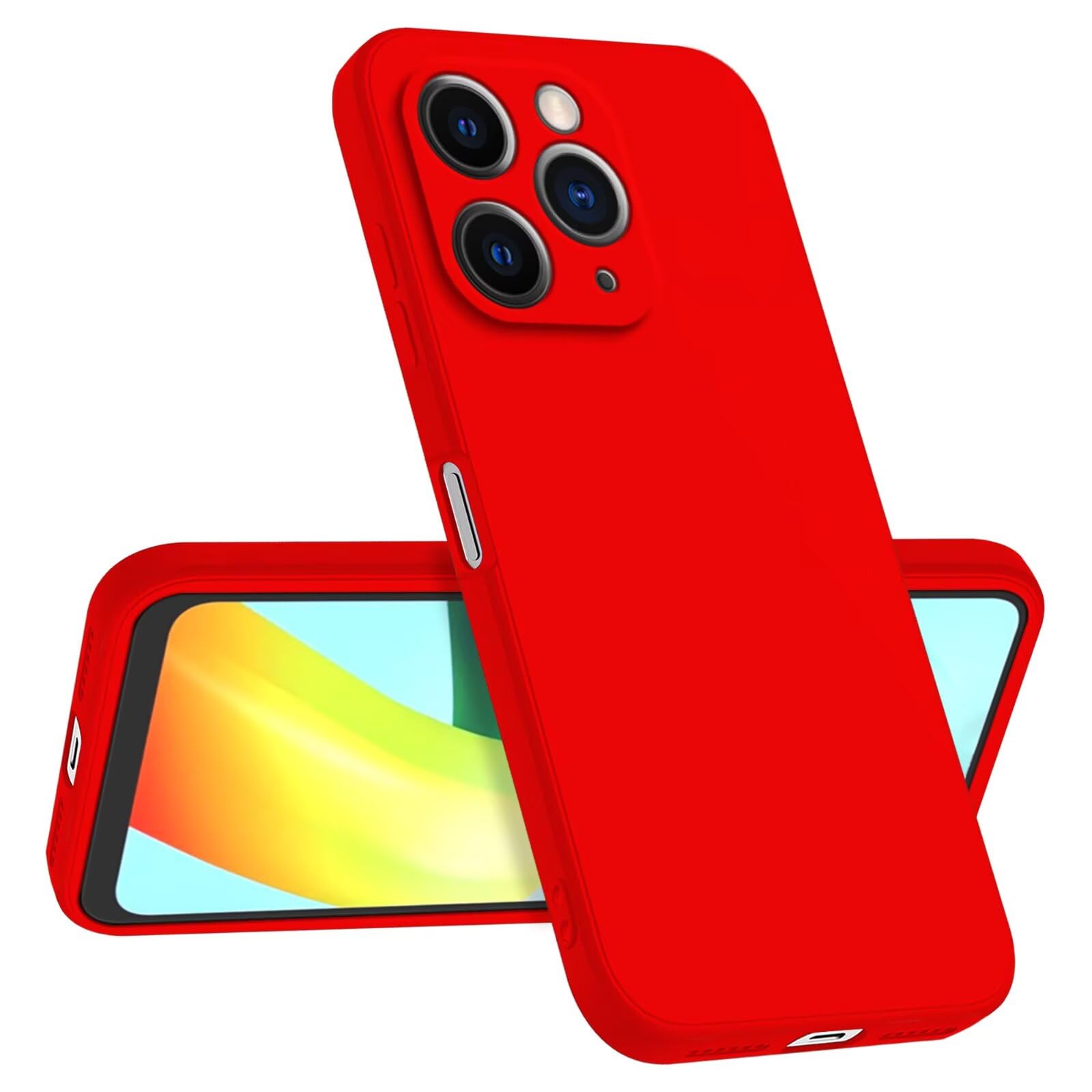 Funda Compatible con iPhone 11 Pro (5.8"), Delgada Antigolpes Personalizada Diseño Minimalista - Rojo Chino