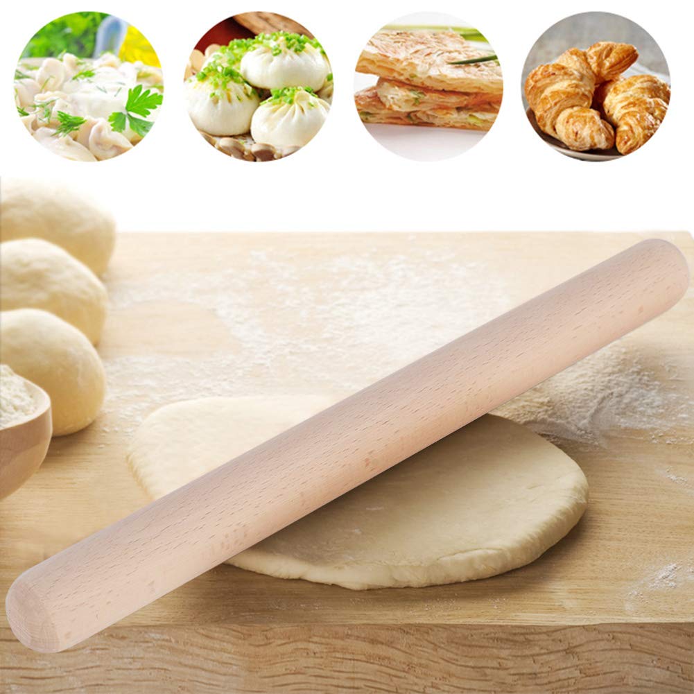 Spar-Home Turkse Deegroller - Traditioneel Handgemaakt van Beukenhout - Oclava (50 x 1,5 cm
