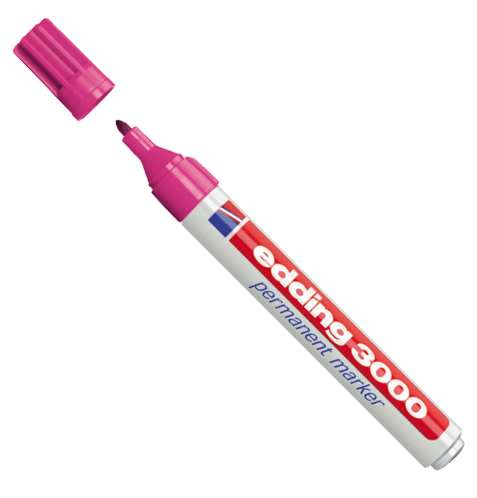 Edding 3000 permanent markers, round tip, approx. 1.5 - 3 mm (1 piece, pink)