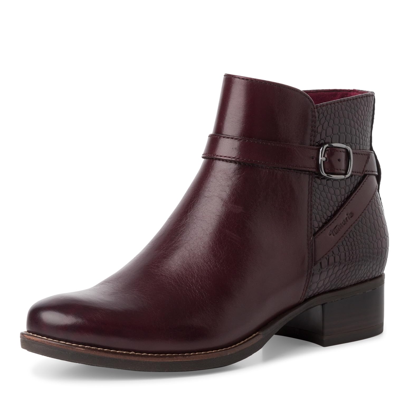 Tamaris Women's Block Heel Ankle Boots, bordeaux, 3.5 UK