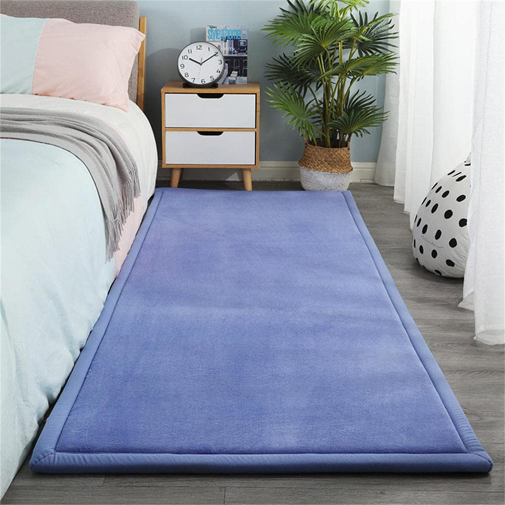 Tapis de velours corail bleu ciel 200x200cm pour chambre d'enfant