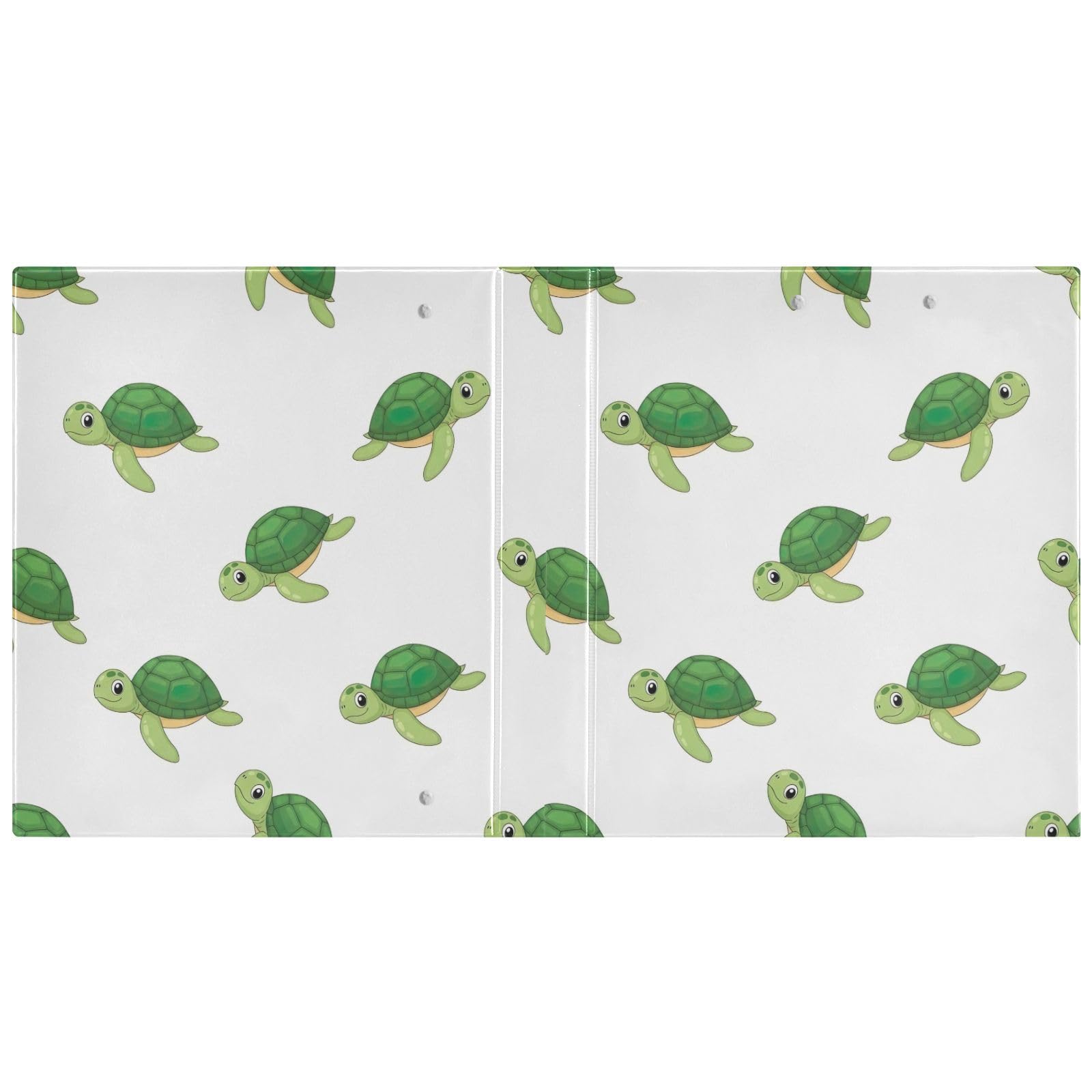 Lot de 2 classeurs décoratifs à 3 anneaux en forme de tortues de mer de 3,8 cm avec poches, pour l'école, l'université ou le bureau