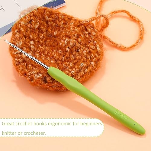 Miniatura 5 de Gancho de ganchillo ergonómico de 0.079 pulgadas, agujas de ganchillo para manos artríticas, agujas de tejer con mango suave principiantes y