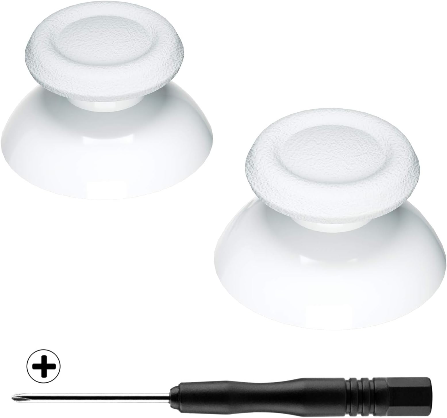 eXtremeRate White Replacement 3D Joystick Thumbsticks for ps5 Controller, Analog Thumb Sticks with Screwdriver for ps4 Slim Pro Controller