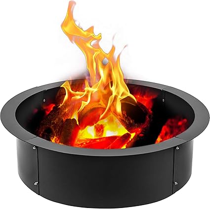 VBENLEM Fire Pit Ring 45 Inch Outsidex 39 Inch Inside 3.0mm Thick Solid Steel Fire Pit Liner DIY Campfire Ring Above or In-Ground for Outdoor