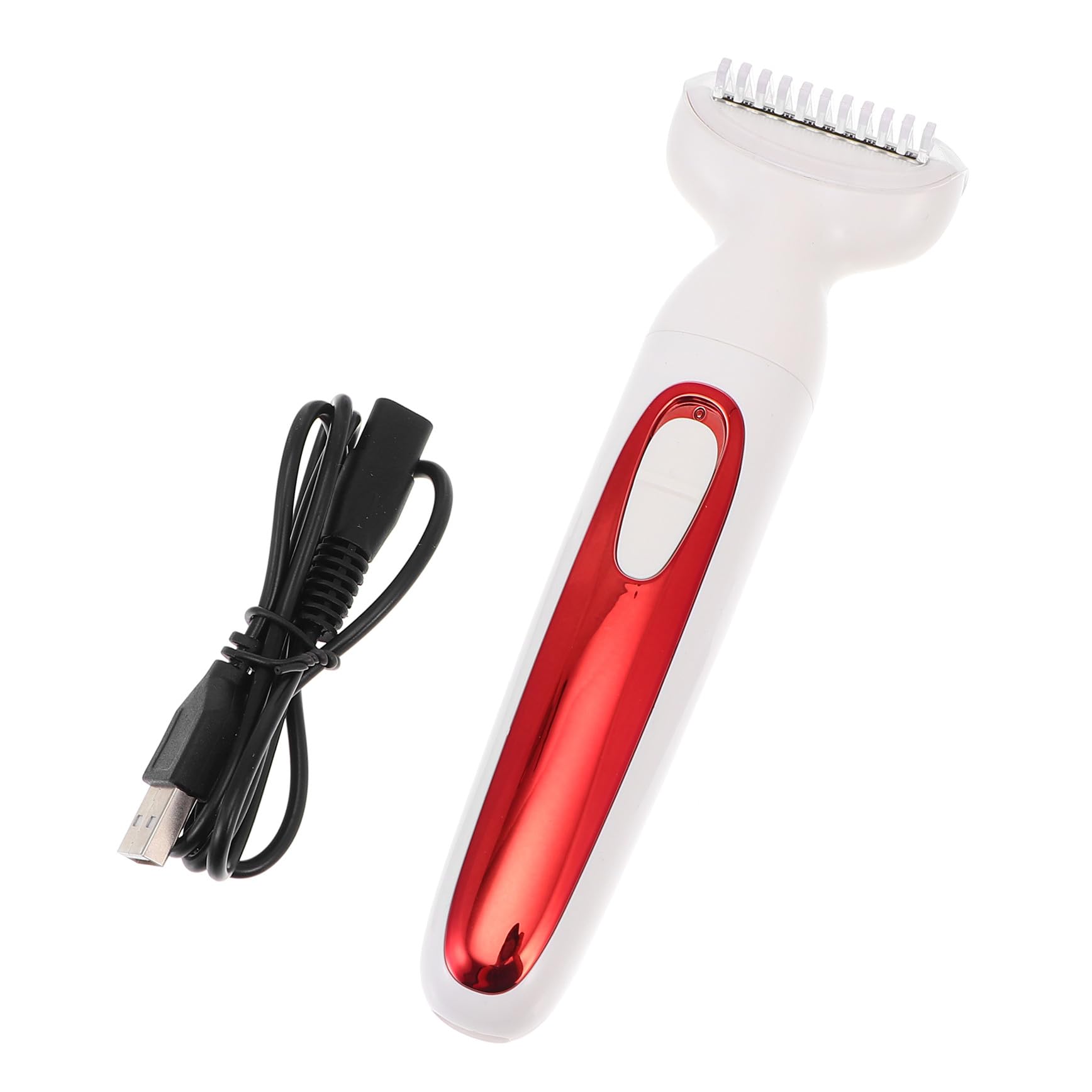 Depilatore Elettrico USB Rosso in Abs per Uomo e Donna | Testina Tagliente ad Alta Velocità, Design Leggero, Uso a Casa e Viaggio