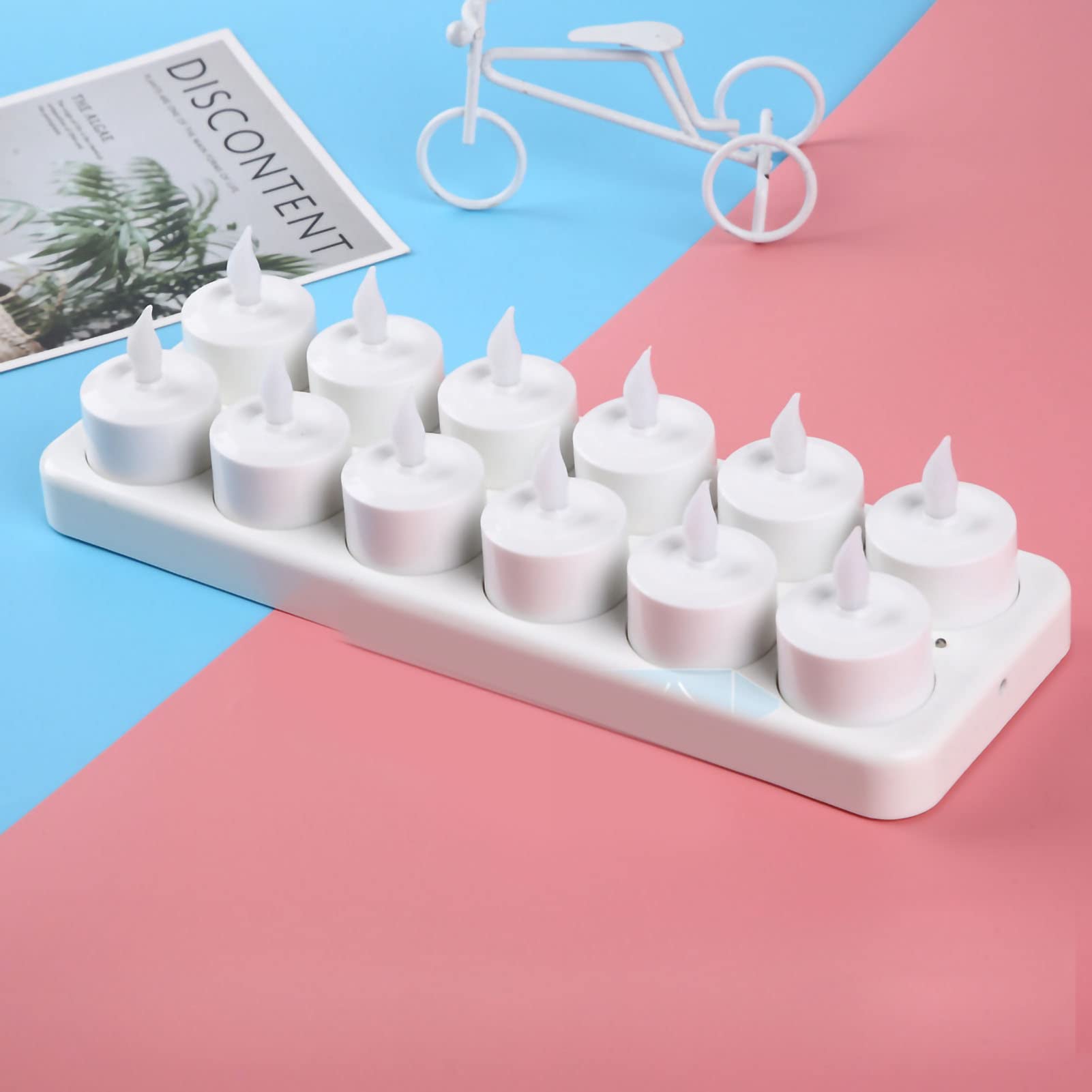 Bougies LED Rechargeables, Bougies Chauffe-plat électroniques (12