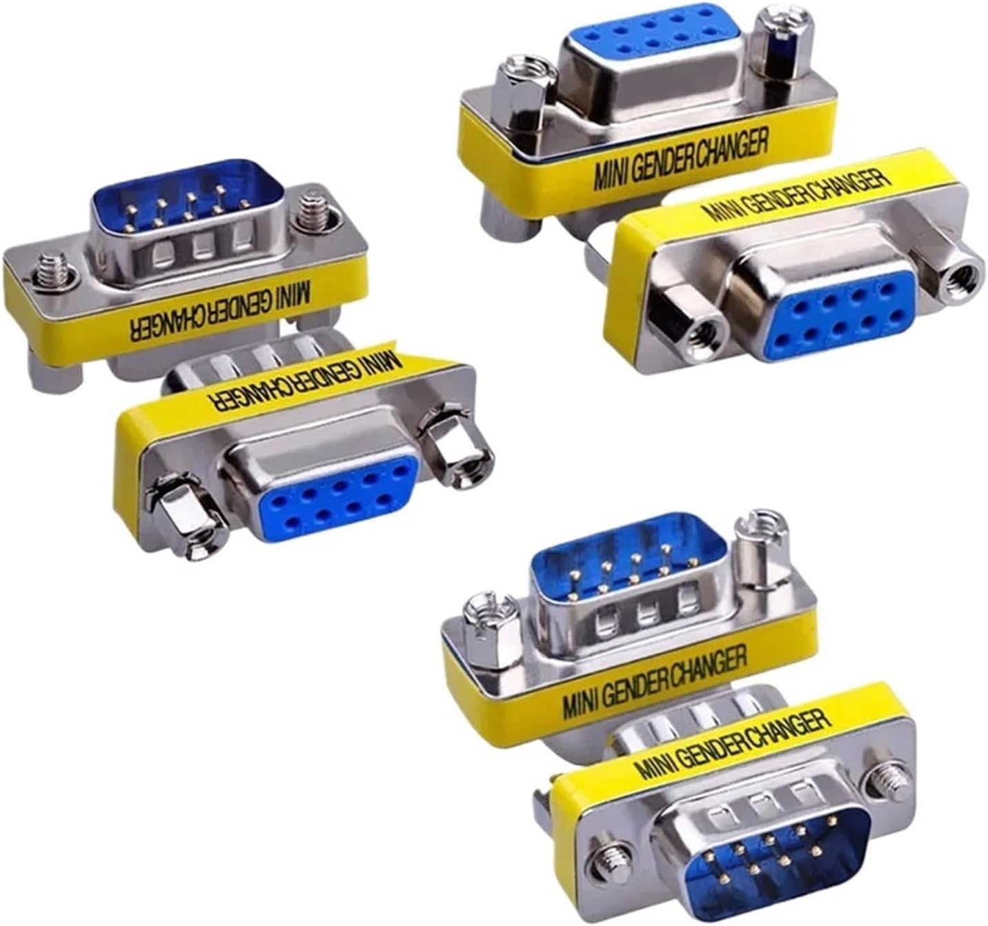 DB9 9Pin Female to Female,Male to Female,Male to Male Gender Changer Plug Connector Adapter D-Sub RS232 Serial Plug(F to F)