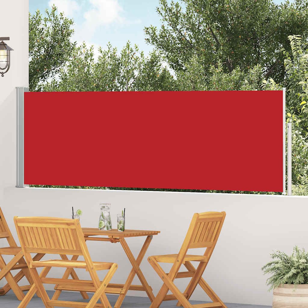 Store latéral extensible 100 x 500 cm rouge imperméable pour terrasse