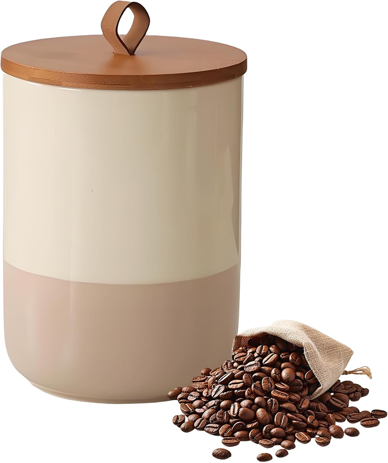 Simcat Recipientes de cerámica para té, café y azúcar, 45 onzas, juego de tarros de cocina con tapas, sellos de tarros utilizados para el hogar, cocina, encimera, tanque de almacenamiento de alimentos